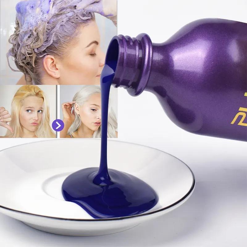 <span class=keywords><strong>Shampooing</strong></span> violet pour cheveux blonds, qualité de salon, anti-cuivré, tonifiant violet, non jaune, argent, marque privée