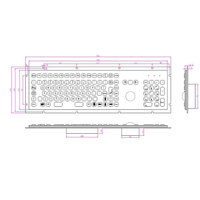 Clavier d'ordinateur standard à 106 touches, claviers industriels en métal avec souris à boule de défilement