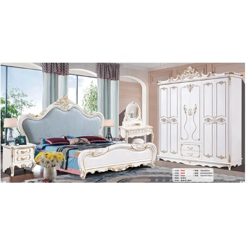 Mobili custom europeo letto matrimoniale tappezzeria comodino schienale Hotel camera da letto di lusso