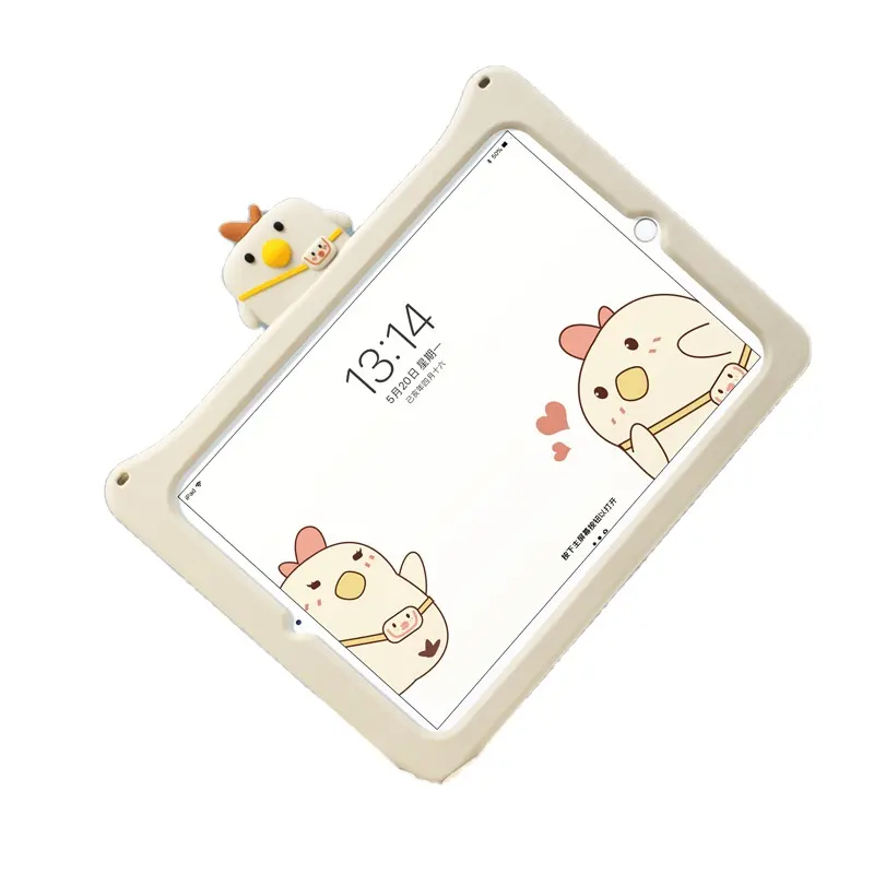 Suitable for ipad10 Cover 10.9 cartoon air4 Cute Backpack Chicken mini345 flat silicone cover for children