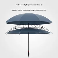 Nouvelle utilisation manuelle de voiture inversée à longue poignée Double couche femmes double usage soleil pluie grande taille deux personnes parapluie droit pour hommes