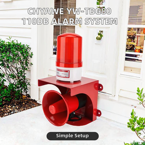 CHYAWE YW-TBG80, avertisseur sonore d'<span class=keywords><strong>incendie</strong></span> certifié CE, 110 dB, 12 V, boîtier en fer, télécommande, alerte lumineuse et vocale, installation facile - Product Image 2