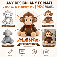 Peluche singe classique vintage originale, jouet en peluche personnalisé avec logo, animal en peluche sur mesure, cadeau promotionnel de Noël ODM