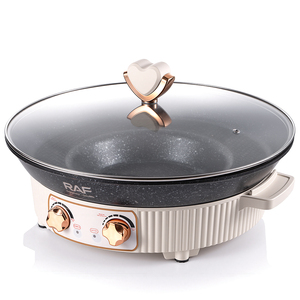RAF 1600W Pan Cooker With Large Capacity Round Bowl and Even Heating Performance for Daily Kitchen Use Panini Press <b>Waffle</b> - Product Image 2