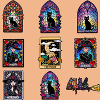 Broche Chat Noir Mignon, Badge Métallique Gothique Sorcière Noire, Épingle de Revers en Alliage Personnalisée, Accessoire de Décoration Créatif pour Sacs et Vêtements