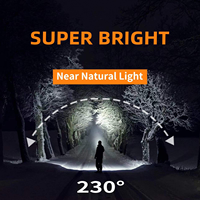 Lampe frontale COB étanche 5000 mAh, phare LED orientable à 90 degrés, lampe torche portable rechargeable pour la pêche en extérieur et casque de chantier