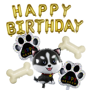 Lot de 18 ballons en forme d'os, de patte et de chien Husky Kirky pour la décoration de fête d'anniversaire - Product Image 3