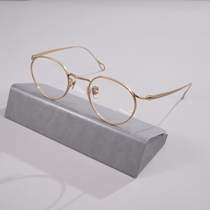 Monture de lunettes ronde en titane pur, design japonais classique, bord fin, légère, pour verres correcteurs de haute puissance - Product Image 2