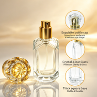 Flacons de parfum arabes de luxe, vaporisateurs de parfum en verre de 30 ml avec bouchon à vis et capuchon en acrylique