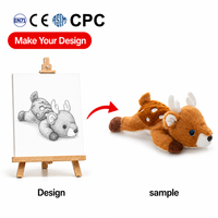 Peluche Cerf Sika, Pendentif de Sac à Dos, Repose-poignet Créatif, Cerf couché, Jouet en Peluche, Vente en Gros