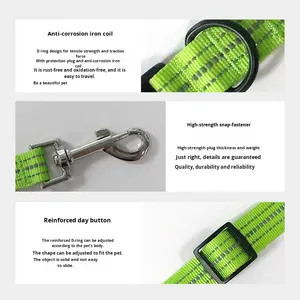 क्रॉस-बॉर्डर पैडड फैशन रिबन ठोस रंग नायलॉन कुत्ते कॉलर पट्टा हार्नेस - Product Image 4