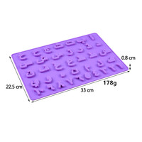 Moule en silicone 3D rectangulaire classique et populaire pour la décoration de gâteaux, de fondants et de biscuits, avec motifs de l'alphabet arabe, pour le bricolage