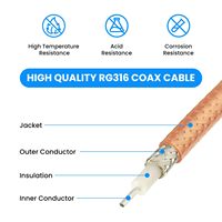 Câble RF 58G IP67 SMA vers SMA, adaptateur antenne Wi-Fi mâle vers femelle, câble de raccordement RF à faible perte, câble d'extension SMA