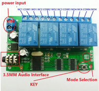 Module de décodeur de signal sonore DTMF MT8870 4 canaux 12V CC AD22B04 pour commande vocale téléphonique, relais de commutation pour LED, moteur et maison intelligente