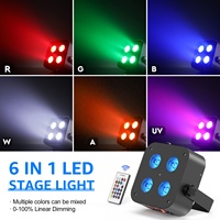 Mini projecteur rechargeable 4X18W RGBWAUV Batterie sans fil APP DMX WiFi Contrôle LED Par lumière de scène pour mariage Disco Party Event