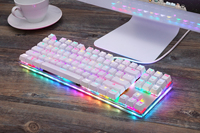 Keyboard Gaming Mekanik Berkualitas Tinggi 87 Tombol USB Berkabel dengan Lampu LED RGB