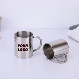 Mug à café en acier inoxydable 220 ml, 300 ml, 400 ml, 500 ml, gobelet de camping, tasses en acier avec poignée, cadeaux promotionnels personnalisés - Product Image 1