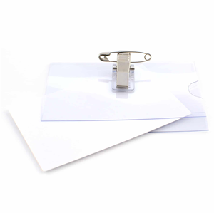 Portatarjetas de identificación de estilo Pin DE FÁBRICA DE China, etiquetas de nombre con pines, portatarjetas de identificación de plástico transparente, portatarjetas de identificación Horizontal - Product Image 3