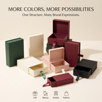 Boîte cadeau de Noël en carton jaune recyclable avec design et impression personnalisés, boîte à nouilles à tiroir coulissant à 2 couches pour enfants