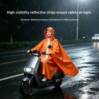 Cape de pluie légère à capuche imperméable, réfléchissante et respirante pour scooter et moto