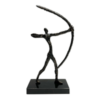 Exquis noir alliage marbre bureau décor à la maison accessoires intérieur chambre Sculpture tir à l'arc artisanat décoration de la maison articles