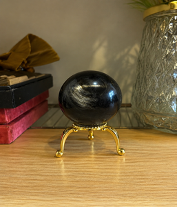 Sphère d'obsidienne noire naturelle, orbe de cristal brillant pour la décoration intérieure, la collection, la décoration de bureau, pour les collectionneurs - Product Image 2