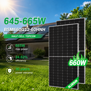 Paneles <span class=keywords><strong>Solares</strong></span> Bluesun EU de Acceso Rápido, Nueva Llegada, Calidad T1, <span class=keywords><strong>Mejor</strong></span> Precio, 660W, Módulos Fotovoltaicos Bifaciales Topcon de 665W, Fácil Instalación - Product Image 1