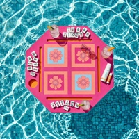 Expédition immédiate ZUJU Ensemble de Mahjong flottant de luxe moderne, Tapis pliable en EVA, 160 tuiles, 4 cartes de règles, Sac de rangement en filet, 4 dés transparents