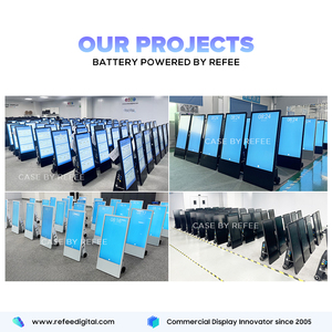 Battery Powered Wireless Portable 4K LCD Digital Poster SDK for Wayfinding Smart Kiosk Movable Advertising <b>Board</b> for Retail - Product Image 2