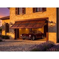 Porte de garage sectionnelle à usage mixte, style ferme, avec verre trempé et cadre en aluminium antivol, pour le développement immobilier