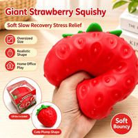Jouet Squishy Fraise Super Jumbo à Remontée Lente, Fraise Simulée Anti-Stress Anti-Anxiété, Jouet Fidget pour Cadeaux