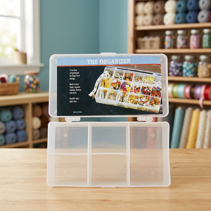 Boîte de rangement à 5 compartiments DK-606 |   Boîte organisatrice de fils à broder avec 5 compartiments, rangement pour couture, nouveau design - Product Image 4
