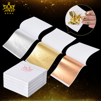 Penjualan langsung pabrik 9*9Cm Taiwan lembaran daun emas imitasi Foil emas untuk dekorasi seni furnitur rumah