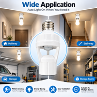 Douille LED E27 en plastique à détection de mouvement par radar, 3 modes de détection, temporisation réglable, adaptateur de prise, CE RoHS, directement de l'usine