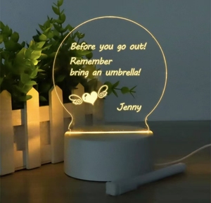 Tự làm xóa được Acrylic đèn cơ sở 3D LED ánh sáng ban đêm USB plug-in bảng đèn - Product Image 1