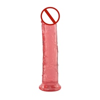 Dildo Realista de TPE de Alta Transparencia con Ventosa Impermeable - Ecológico, Portátil, Multicolor, 375g