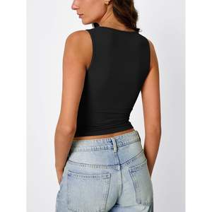 2025 <b>Summer</b> Fashion Basic <b>Tank</b> <b>Tops</b> for Women Custom Double-Lined Crop Sleeveless Going Camisole Soft Basic Clothes for One - Product Image 4