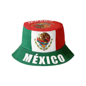 Sombrero de Pescador Deportivo para Verano, Protección Solar, Diseño de la Bandera de México, Informal, para Exteriores, Regalo para Fanáticos de la Copa <span class=keywords><strong>Mundial</strong></span> de Fútbol, Personalizable - Product Image 1