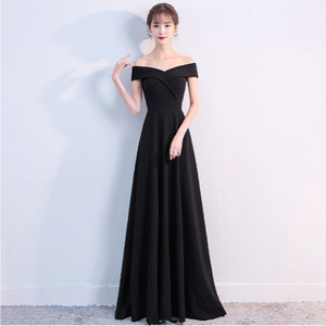 Evening Dress Women Off The Shoulder Long A Line Chiffon Wine Red Formal Party Wedding Bridesmaid Dress - Product Image 4
