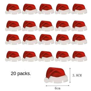 Juego de 10 Tarjetas para Copas de Vino con Diseño de Gorro de Santa Claus, Decoración Navideña para Fiestas - Product Image 4