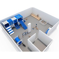 Équipement de terrain de jeu pour chien de haute qualité avec toboggan, rampe d'escalade et tunnel pour aire de jeux extérieure, jardin et zone commerciale