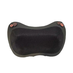 หมอนนวดคอไฟฟ้า 16 หัว ชาร์จได้ ใช้ได้สองแบบสำหรับบ้านและรถยนต์ สีดำ - Product Image 1