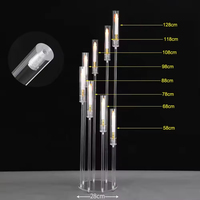 En gros Candelabres transparents en acrylique, Porte-bougies et Centres de table pour mariages et décoration, 5, 8 et 9 bras