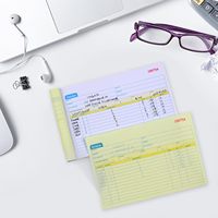 Carnet de factures autocopiantes 2 feuillets personnalisable avec logo, lot de 2 carnets de reçus, ordres de vente et d'achat, papier canari blanc, 50 jeux de formulaires NCR, dos en carton