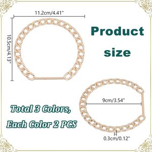 PH Pandahall Pcs Chain Bag Handle Colors Metal <b>Purse</b> Handles Handbag Semicircle Handbag Handle PU Leather <b>Purse</b> Handles Replacem - Product Image 2