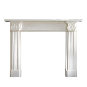 Chimenea de mármol blanco moderna, <span class=keywords><strong>chimeneas</strong></span> eléctricas independientes talladas y de diseño simple, piedra refinada - Product Image 1