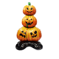 Nouveauté 2026 Ballon en aluminium pour Halloween, Nouveau ballon autoportant squelette, fantôme, citrouille, Accessoires pour ballons maison hantée