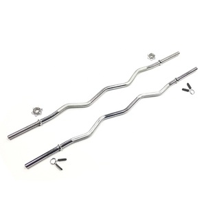 Home Gym Solid Steel Chrome 1 Inch <strong>Weight</strong> Lifting <strong>Bar</strong> 47 Inch 25mm 28mm 30mm Threaded EZ <strong>Curl</strong> <strong>Bar</strong> - Product Image 5