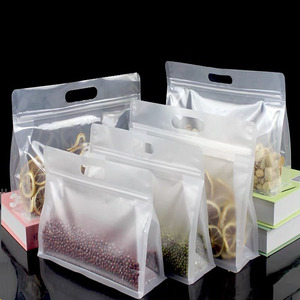 Custom Plastic Flat Bottom Zipper Pouch Food Nuts Storage Pouches Clear ZipLock Self Sealing <b>Packaging</b> <b>Bag</b> - Product Image 4