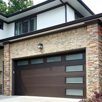 Porte de garage sectionnelle en aluminium de couleur personnalisée OEM, isolée avec mousse de polyuréthane, porte de garage automatique à rouleaux, usine certifiée ISO 9001